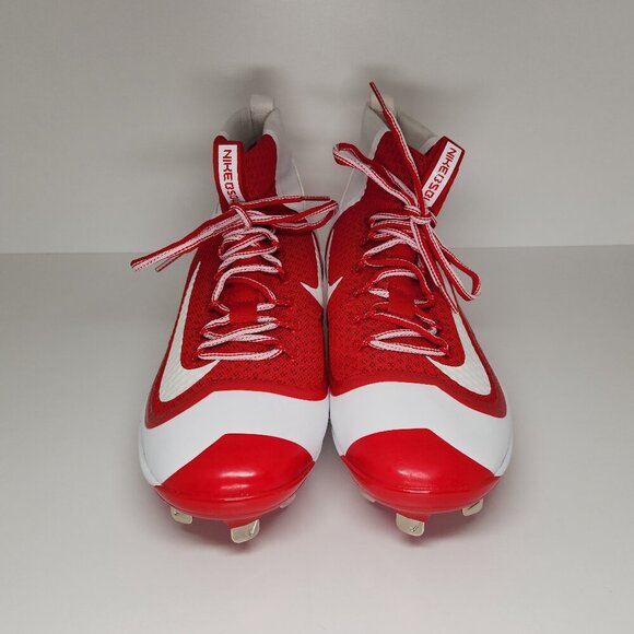 Nike Huarache BSBL Metal Cleats Men's Size 12 White/Red Shoes - Picture 1 of 10